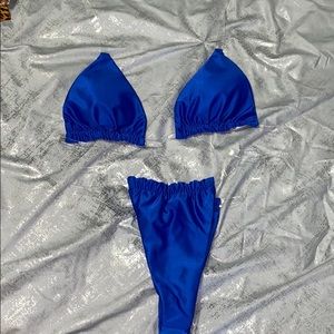 Blue micro bikini with clear straps